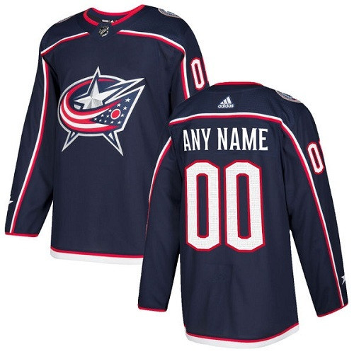 Men's Columbus Blue Jackets Navy Custom Name Number Size NHL Stitched Jersey